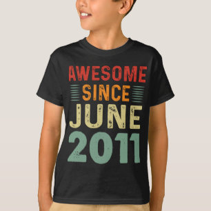 T-shirt Magnifique Depuis Juin 2011 Anniversaire Vintage