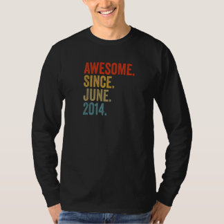 T-shirt Magnifique depuis juin 2014 8e anniversaire Vintag