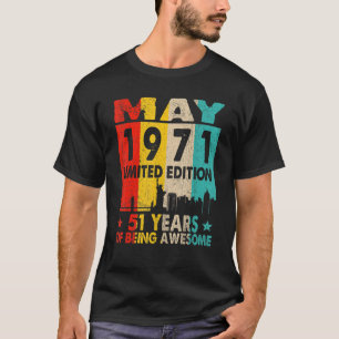 T-shirt Magnifique depuis mai 1971 51e anniversaire Vintag