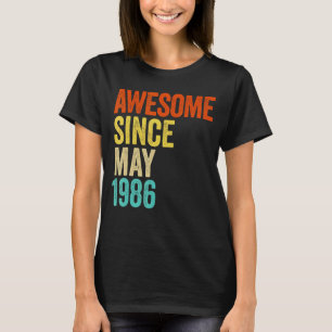 T-shirt Magnifique Depuis Mai 1986 Vintage 36ème Hommes Et