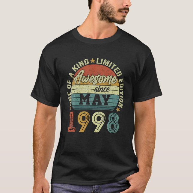 T-shirt Magnifique Depuis Mai 1998 24 Ans 24E Anniversaire (Devant)