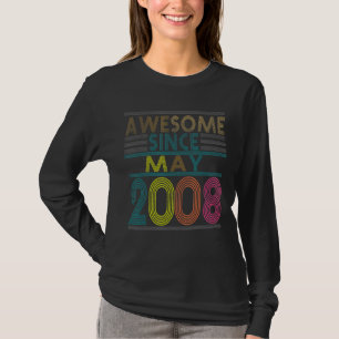 T-shirt Magnifique Depuis Mai Né En 2008 Vintage 14ème ann