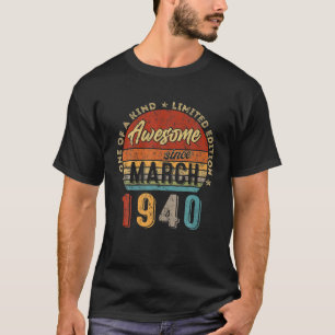 T-shirt Magnifique Depuis Mars 1940 82E Anniversaire Vinta