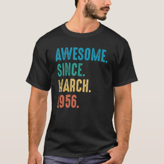 T-shirt Magnifique Depuis Mars 1956 Anniversaire