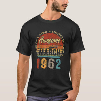 T-shirt Magnifique Depuis Mars 1962 Vintage 60E Anniversai