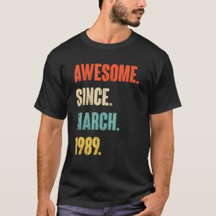 T-shirt Magnifique depuis mars 1989 33 ans 33e anniversair