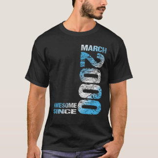 T-shirt Magnifique depuis mars 2000 23e anniversaire Né en