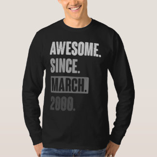T-shirt Magnifique Depuis Mars 2000 Anniversaire 23ème Déc