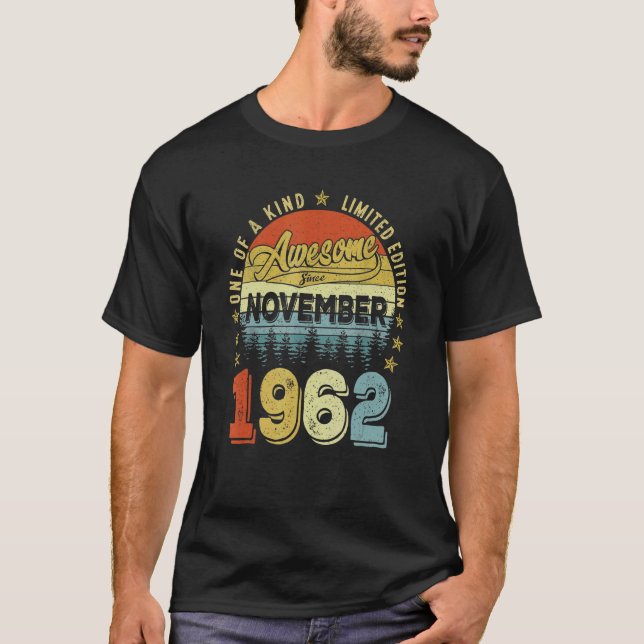T-shirt Magnifique depuis novembre 1962 60 ans 60e anniver (Devant)