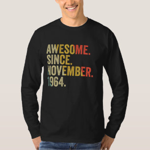 T-shirt Magnifique Depuis Novembre 1964 Cadeaux de 58 Ans