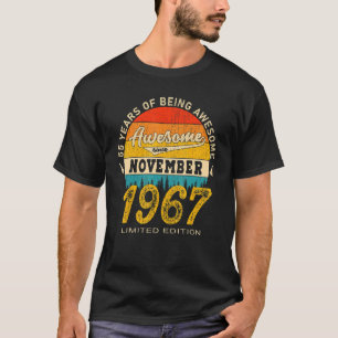 T-shirt Magnifique Depuis Novembre 1967 55 Ans 55e Birt