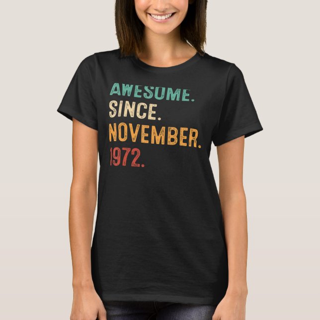 T-shirt Magnifique depuis novembre 1972 50e anniversaire 5 (Devant)