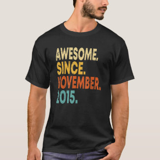 T-shirt Magnifique Depuis Novembre 2015 7e anniversaire 7