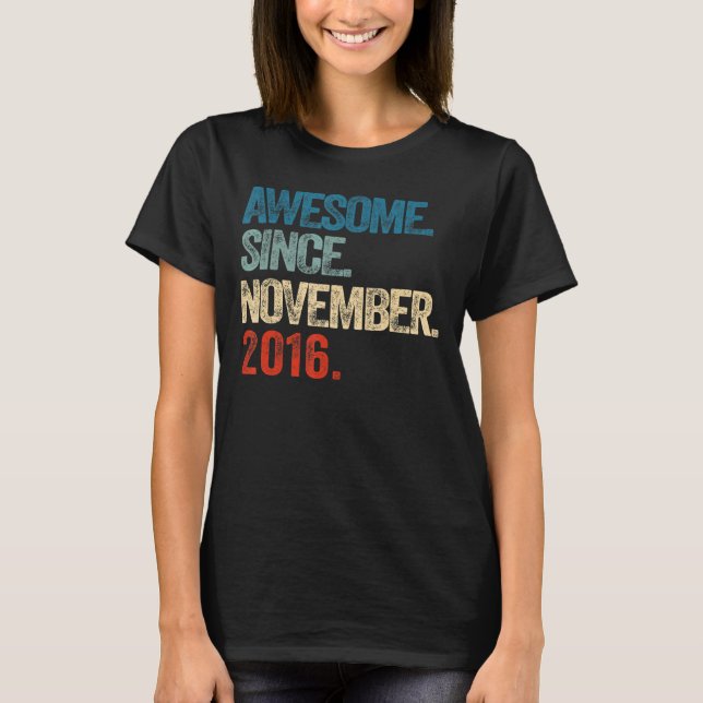 T-shirt Magnifique depuis novembre 2016 6 ans 6e anniversa (Devant)
