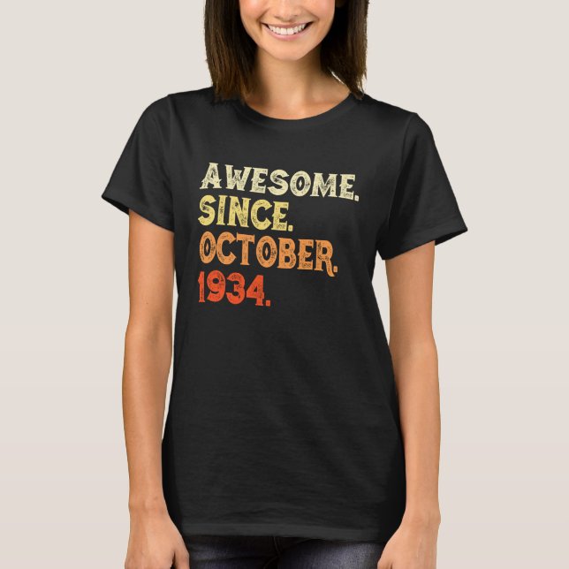 T-shirt Magnifique depuis OCTOBRE 1934 85e Anniversaire Ré (Devant)