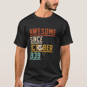 T-shirt Magnifique Depuis Octobre 1939 Lune Chat Chat Hal 