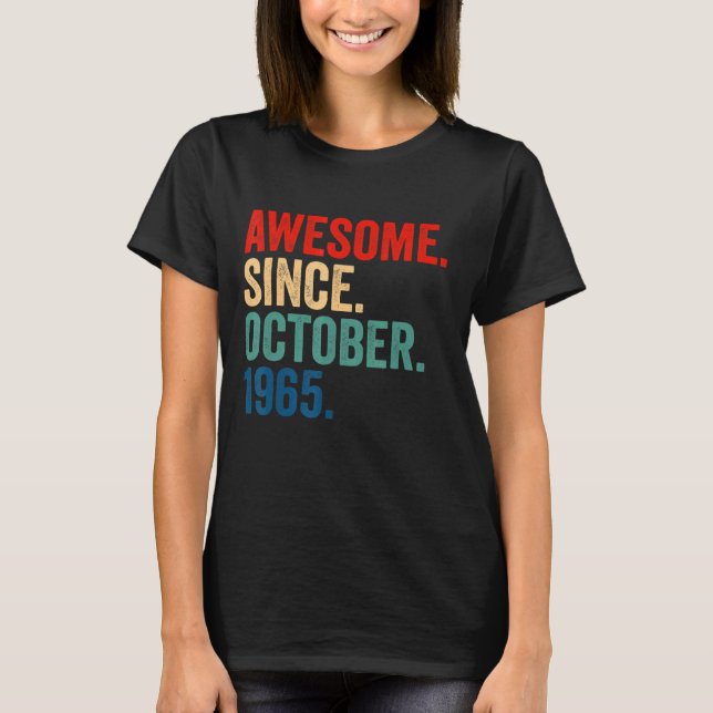 T-shirt Magnifique depuis octobre 1965 57 Ans 57e Birt (Devant)
