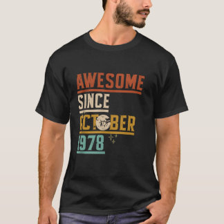 T-shirt Magnifique Depuis Octobre 1978 Lune Chat Chat Hal 