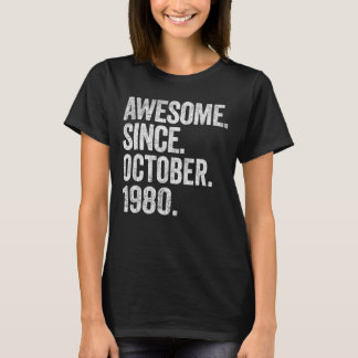 T-shirt Magnifique depuis octobre 1980 42e anniversaire 42