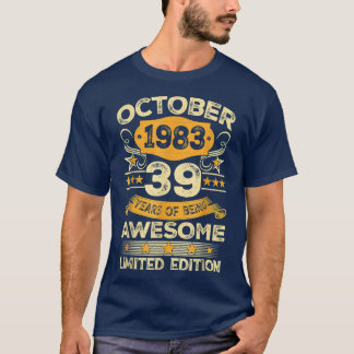 T-shirt Magnifique depuis octobre 1983 39 Ans 39e Naissanc