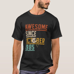 T-shirt Magnifique Depuis Octobre 1985 Lune Chat Chat Hal 