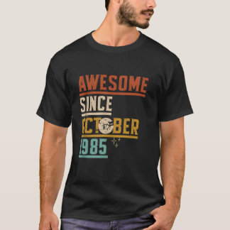 T-shirt Magnifique Depuis Octobre 1985 Lune Chat Chat Hal 