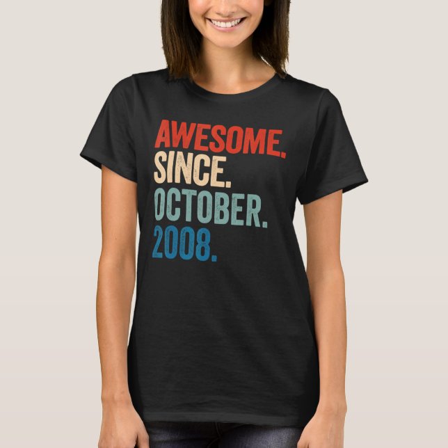 T-shirt Magnifique depuis octobre 2008 14e anniversaire 14 (Devant)