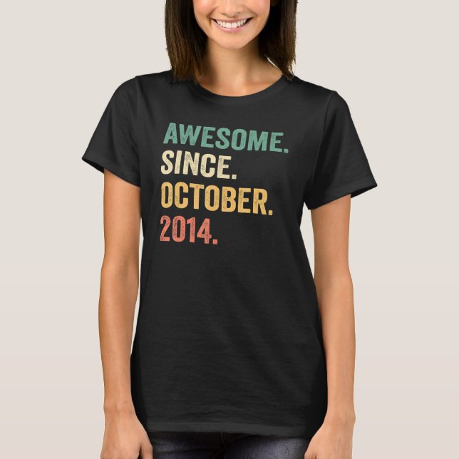 T-shirt Magnifique depuis octobre 2014 8e anniversaire gar (Devant)