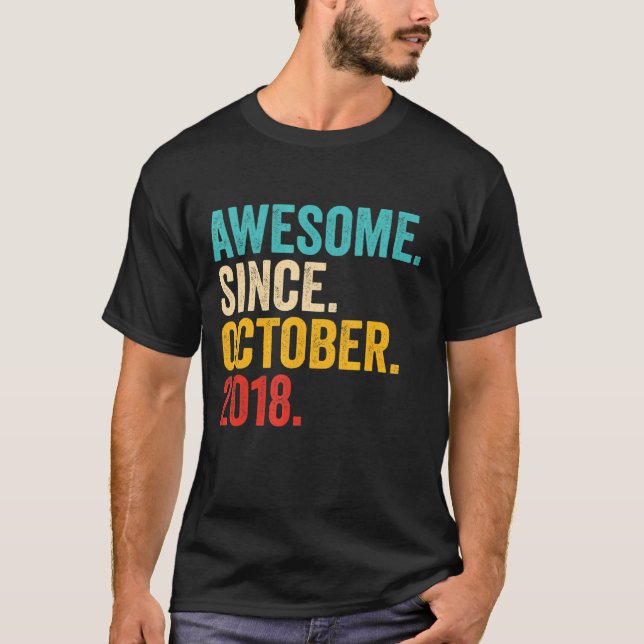 T-shirt Magnifique depuis octobre 2018 4e anniversaire 4 a (Devant)