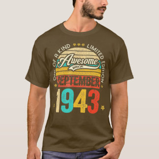 T-shirt Magnifique Depuis Septembre 1943 79 Ans 79ème Bir