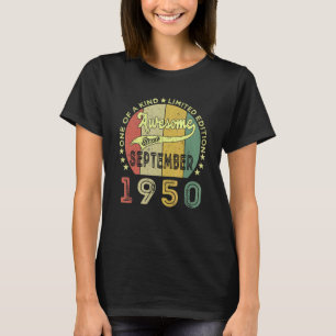 T-shirt Magnifique Depuis Septembre 1950 72 Ans 72nd Bi
