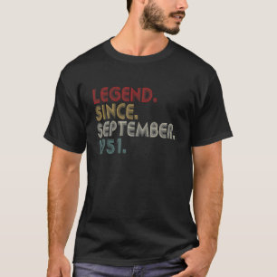 T-shirt Magnifique Depuis Septembre 1951 70E Anniversaire 
