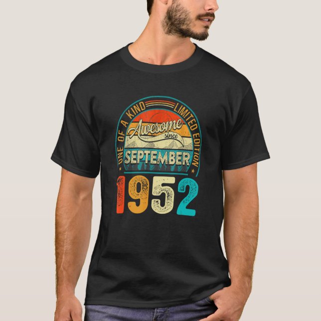 T-shirt Magnifique depuis septembre 1952 70e anniversaire  (Devant)