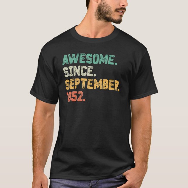 T-shirt Magnifique depuis septembre 1952 70e anniversaire  (Devant)