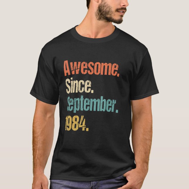 T-shirt Magnifique depuis septembre 1984 38e anniversaire  (Devant)