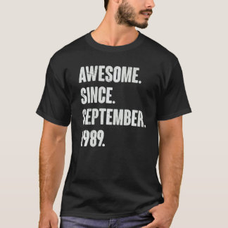 T-shirt Magnifique Depuis Septembre 1989 33 Ans 33ème Birt