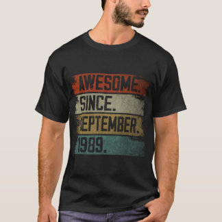 T-shirt Magnifique Depuis Septembre 1989 34E Anniversaire 