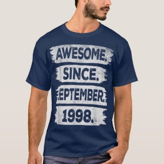 T-shirt Magnifique Depuis Septembre 1998 24 Ans 24ème Bir