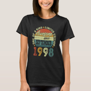 T-shirt Magnifique Depuis Septembre 1998 24 Ans 24ème Bir