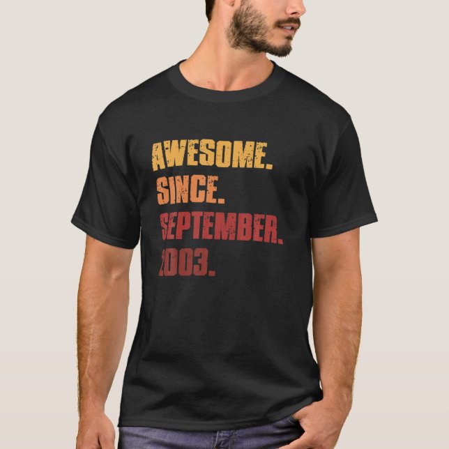 T-shirt Magnifique Depuis Septembre 2003 Anniversaire 18E  (Devant)
