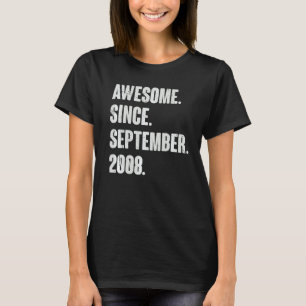 T-shirt Magnifique Depuis Septembre 2008 14 Ans 14ème Birt