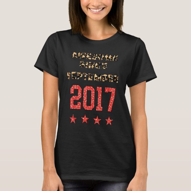 T-shirt Magnifique depuis septembre 2017 Leopard 2017 Sept (Devant)