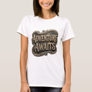 T-shirt Magnifique motif artistique AVENTURE À VENIR en or