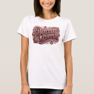 T-shirt Magnifique motif artistique BOTTLE POPPER rouge