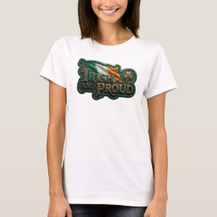 T-shirt Magnifique Or Tee à message IRLANDAIS ET FIER