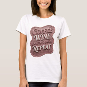 T-shirt Magnifique Rose MARTINI À L'ESPRESSO AU VIN COFFEE