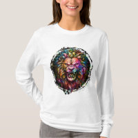 MAGNIFIQUE RUGISSEMENT DE LION ABSTRAIT GÉOMÉTRIQU