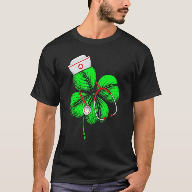 T-shirt Magnifique Saint Patrick S Day Infirmière Shamrock (Devant)
