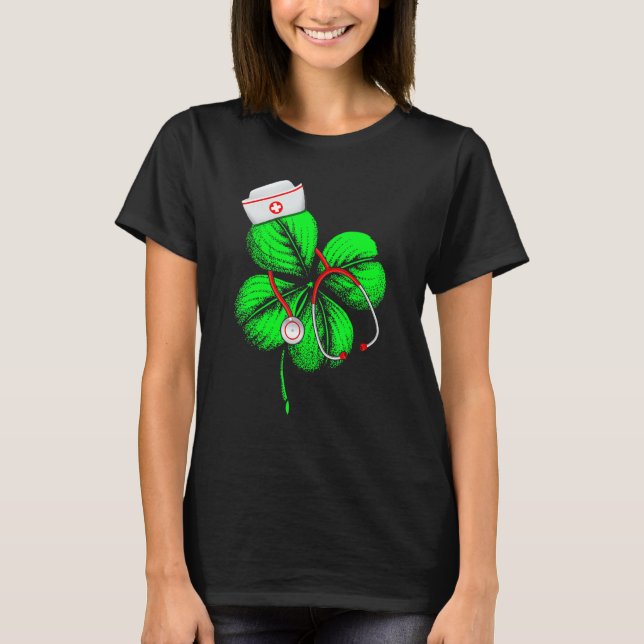 T-shirt Magnifique Saint Patrick S Day Infirmière Shamrock (Devant)