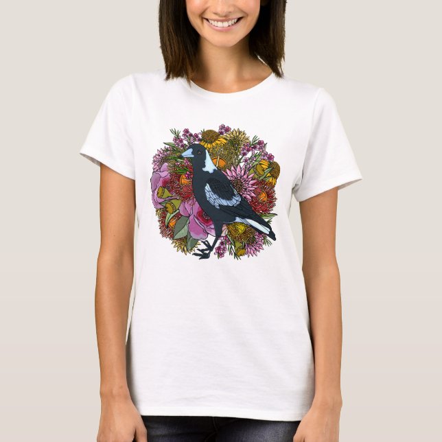 T-shirt Magpie Fleur sauvage Spring Garden (Devant)